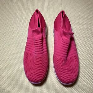 Bright pink slip on fashion sneakers